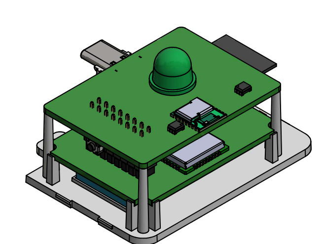 Connectivity Module assembly -- upper PCB and lower PCB stacked